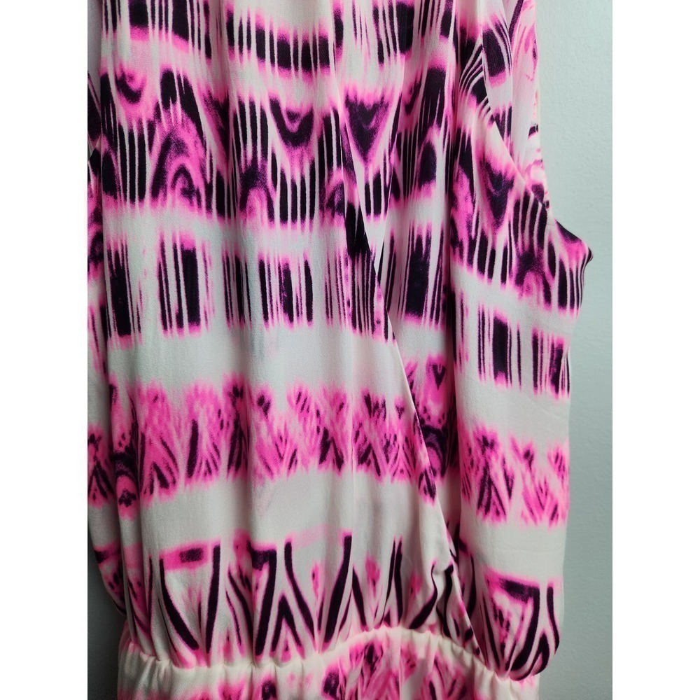 Parker Kita Graphic Racerback Dress, Pop Pink Cosmos sz S silk light wear beach - Picture 9 of 14